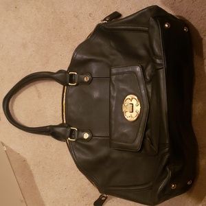 Emma Fox Black Leather Large Satchel Bag